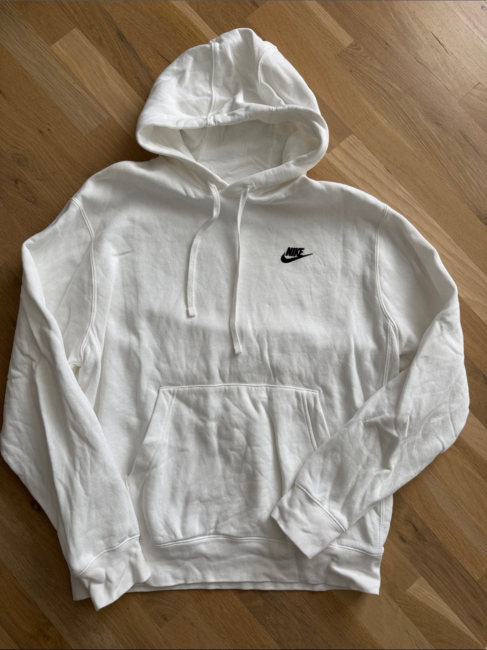 Nike White Pullover Hoodie with Black Swoosh